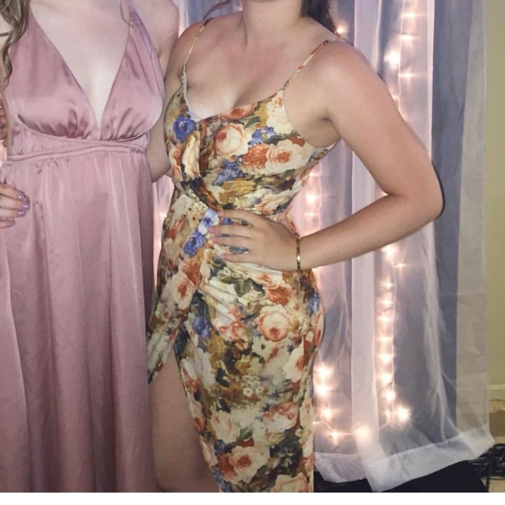 Suede Floral Dress